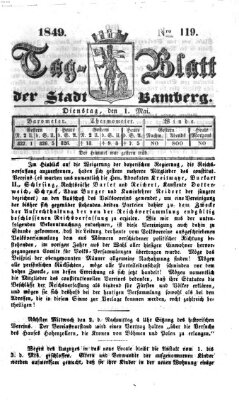 Tag-Blatt der Stadt Bamberg (Bamberger Tagblatt) Dienstag 1. Mai 1849