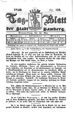 Tag-Blatt der Stadt Bamberg (Bamberger Tagblatt) Donnerstag 10. Mai 1849