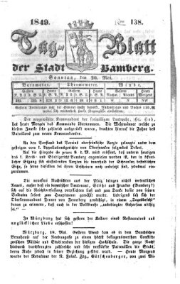 Tag-Blatt der Stadt Bamberg (Bamberger Tagblatt) Sonntag 20. Mai 1849