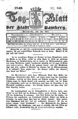 Tag-Blatt der Stadt Bamberg (Bamberger Tagblatt) Mittwoch 23. Mai 1849