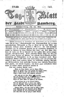 Tag-Blatt der Stadt Bamberg (Bamberger Tagblatt) Donnerstag 24. Mai 1849