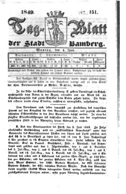 Tag-Blatt der Stadt Bamberg (Bamberger Tagblatt) Montag 4. Juni 1849