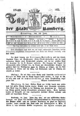 Tag-Blatt der Stadt Bamberg (Bamberger Tagblatt) Dienstag 19. Juni 1849