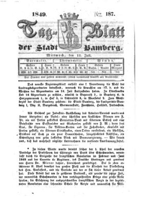 Tag-Blatt der Stadt Bamberg (Bamberger Tagblatt) Mittwoch 11. Juli 1849