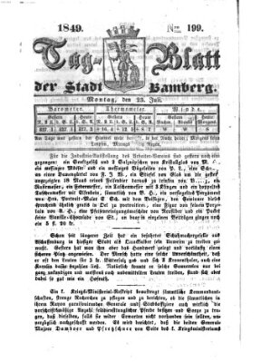 Tag-Blatt der Stadt Bamberg (Bamberger Tagblatt) Montag 23. Juli 1849