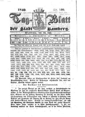 Tag-Blatt der Stadt Bamberg (Bamberger Tagblatt) Dienstag 24. Juli 1849