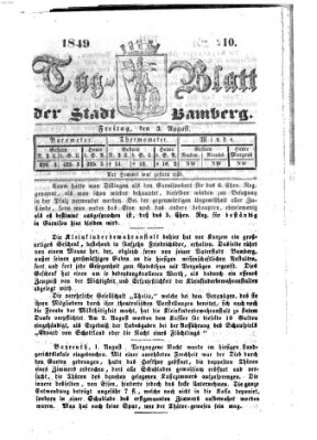 Tag-Blatt der Stadt Bamberg (Bamberger Tagblatt) Freitag 3. August 1849