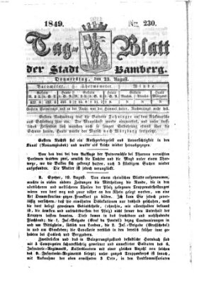 Tag-Blatt der Stadt Bamberg (Bamberger Tagblatt) Donnerstag 23. August 1849