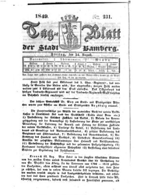 Tag-Blatt der Stadt Bamberg (Bamberger Tagblatt) Freitag 24. August 1849