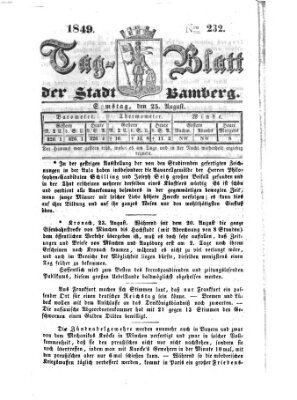 Tag-Blatt der Stadt Bamberg (Bamberger Tagblatt) Samstag 25. August 1849