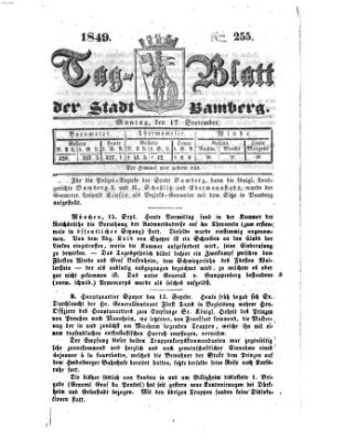 Tag-Blatt der Stadt Bamberg (Bamberger Tagblatt) Montag 17. September 1849