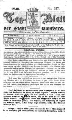 Tag-Blatt der Stadt Bamberg (Bamberger Tagblatt) Mittwoch 19. September 1849