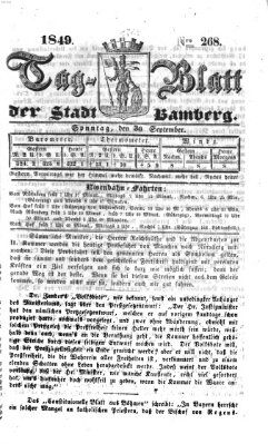 Tag-Blatt der Stadt Bamberg (Bamberger Tagblatt) Sonntag 30. September 1849