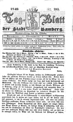 Tag-Blatt der Stadt Bamberg (Bamberger Tagblatt) Donnerstag 25. Oktober 1849