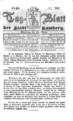 Tag-Blatt der Stadt Bamberg (Bamberger Tagblatt) Montag 29. Oktober 1849