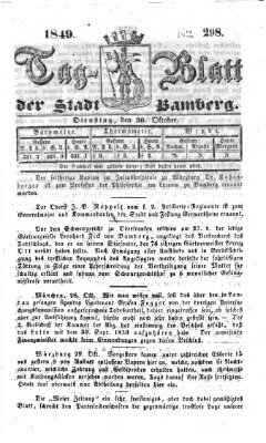 Tag-Blatt der Stadt Bamberg (Bamberger Tagblatt) Dienstag 30. Oktober 1849