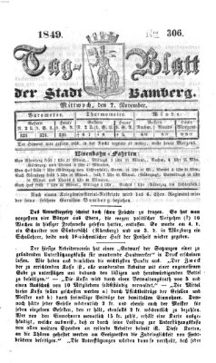 Tag-Blatt der Stadt Bamberg (Bamberger Tagblatt) Mittwoch 7. November 1849