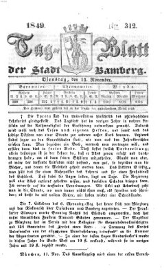 Tag-Blatt der Stadt Bamberg (Bamberger Tagblatt) Dienstag 13. November 1849