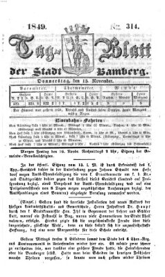 Tag-Blatt der Stadt Bamberg (Bamberger Tagblatt) Donnerstag 15. November 1849