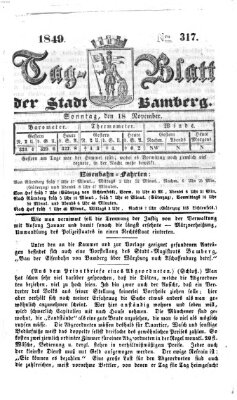 Tag-Blatt der Stadt Bamberg (Bamberger Tagblatt) Sonntag 18. November 1849