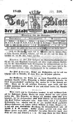 Tag-Blatt der Stadt Bamberg (Bamberger Tagblatt) Montag 19. November 1849