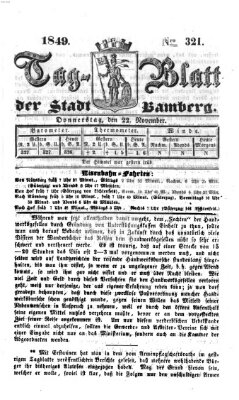 Tag-Blatt der Stadt Bamberg (Bamberger Tagblatt) Donnerstag 22. November 1849