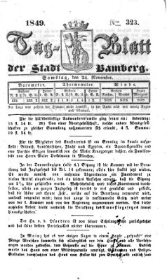 Tag-Blatt der Stadt Bamberg (Bamberger Tagblatt) Samstag 24. November 1849