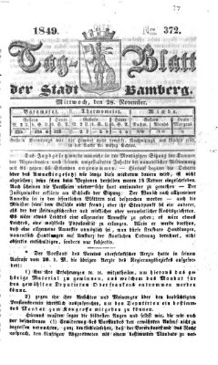 Tag-Blatt der Stadt Bamberg (Bamberger Tagblatt) Mittwoch 28. November 1849