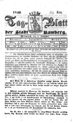 Tag-Blatt der Stadt Bamberg (Bamberger Tagblatt) Mittwoch 5. Dezember 1849