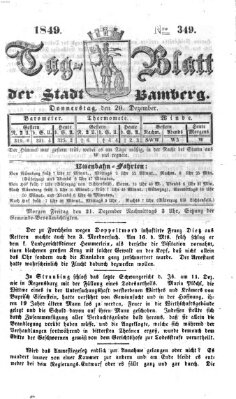 Tag-Blatt der Stadt Bamberg (Bamberger Tagblatt) Donnerstag 20. Dezember 1849