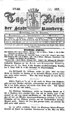 Tag-Blatt der Stadt Bamberg (Bamberger Tagblatt) Sonntag 30. Dezember 1849