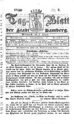 Tag-Blatt der Stadt Bamberg (Bamberger Tagblatt) Mittwoch 2. Januar 1850