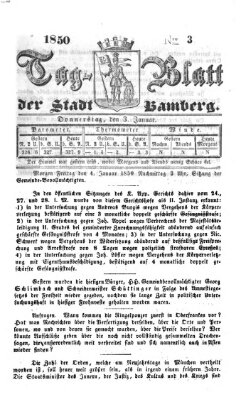 Tag-Blatt der Stadt Bamberg (Bamberger Tagblatt) Donnerstag 3. Januar 1850