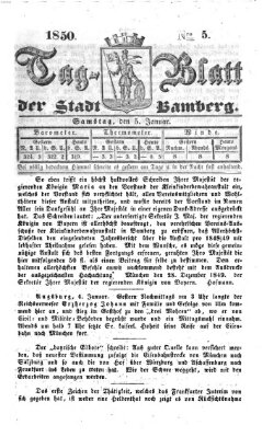 Tag-Blatt der Stadt Bamberg (Bamberger Tagblatt) Samstag 5. Januar 1850