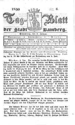 Tag-Blatt der Stadt Bamberg (Bamberger Tagblatt) Sonntag 6. Januar 1850