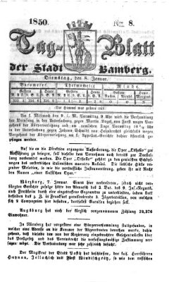 Tag-Blatt der Stadt Bamberg (Bamberger Tagblatt) Dienstag 8. Januar 1850