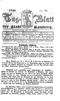 Tag-Blatt der Stadt Bamberg (Bamberger Tagblatt) Donnerstag 17. Januar 1850