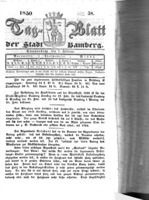 Tag-Blatt der Stadt Bamberg (Bamberger Tagblatt) Donnerstag 7. Februar 1850