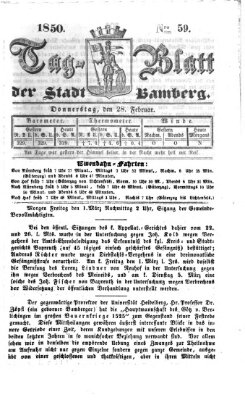 Tag-Blatt der Stadt Bamberg (Bamberger Tagblatt) Donnerstag 28. Februar 1850