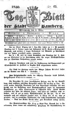 Tag-Blatt der Stadt Bamberg (Bamberger Tagblatt) Mittwoch 6. März 1850