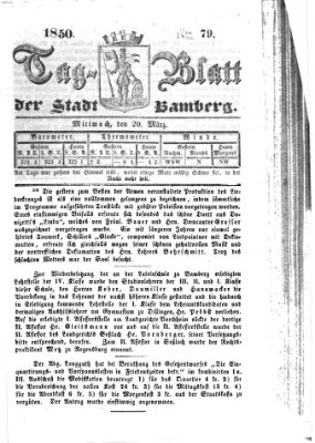 Tag-Blatt der Stadt Bamberg (Bamberger Tagblatt) Mittwoch 20. März 1850