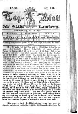 Tag-Blatt der Stadt Bamberg (Bamberger Tagblatt) Donnerstag 18. April 1850