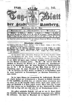 Tag-Blatt der Stadt Bamberg (Bamberger Tagblatt) Montag 27. Mai 1850