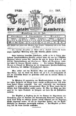 Tag-Blatt der Stadt Bamberg (Bamberger Tagblatt) Samstag 13. Juli 1850