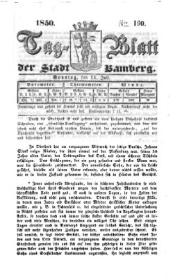 Tag-Blatt der Stadt Bamberg (Bamberger Tagblatt) Sonntag 14. Juli 1850