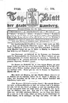 Tag-Blatt der Stadt Bamberg (Bamberger Tagblatt) Donnerstag 18. Juli 1850