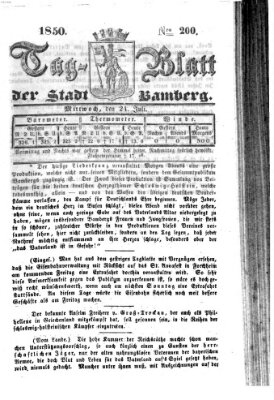 Tag-Blatt der Stadt Bamberg (Bamberger Tagblatt) Mittwoch 24. Juli 1850