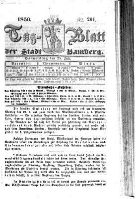 Tag-Blatt der Stadt Bamberg (Bamberger Tagblatt) Donnerstag 25. Juli 1850