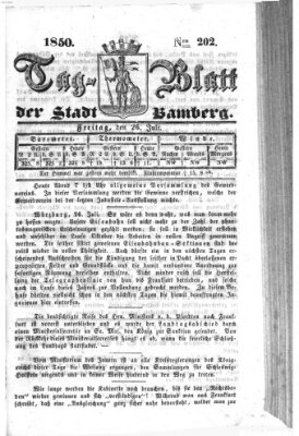 Tag-Blatt der Stadt Bamberg (Bamberger Tagblatt) Freitag 26. Juli 1850