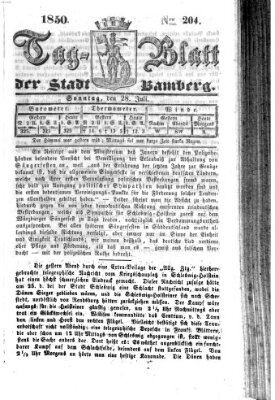 Tag-Blatt der Stadt Bamberg (Bamberger Tagblatt) Sonntag 28. Juli 1850